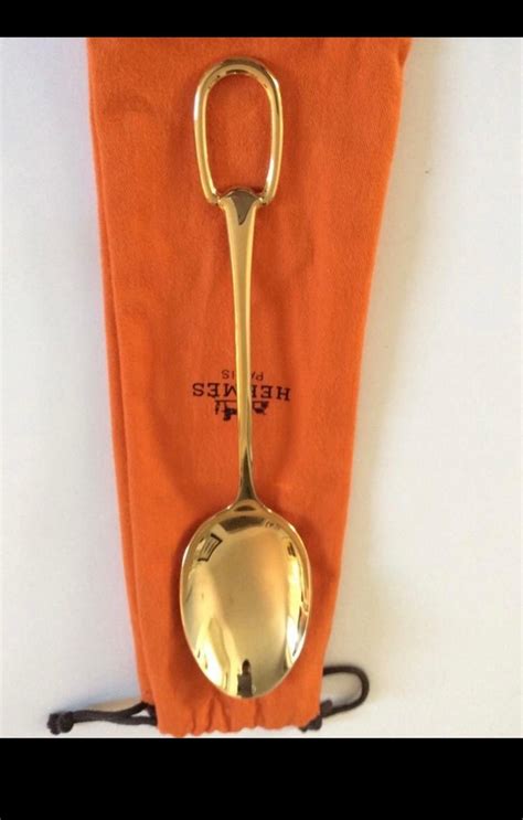 gold plated spoons hermes|Hermes trinket tray.